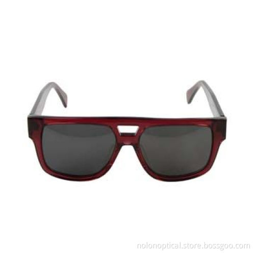 Double bridge crystal red acetate sunglasses